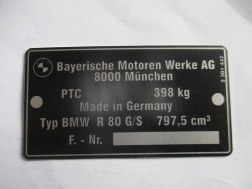 Targa bmw r80g s moto - r, 80