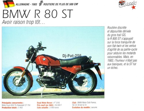 Scheda moto bmw r80 r80st - scheda, moto: